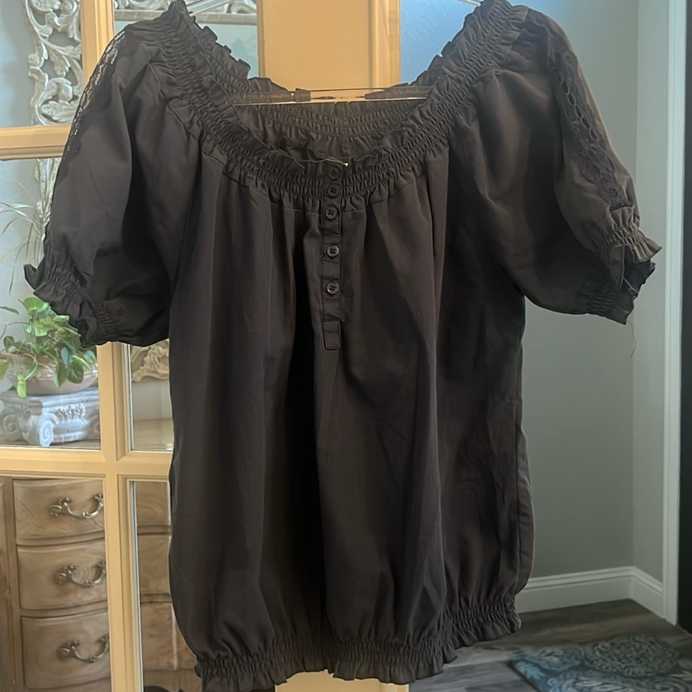 Ladies Size L Navy Colored Off Shoulder